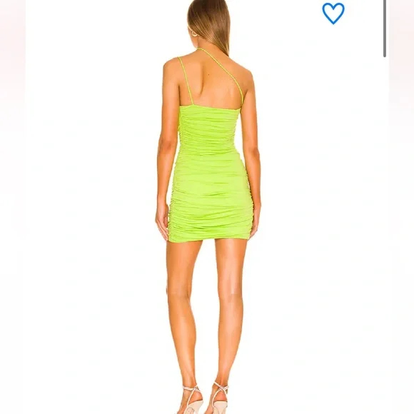 Superdown sierra ruched mini dress neon green - Picture 3 of 4
